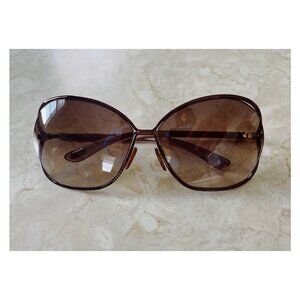 Tom Ford Carla Soft Square Frame Brown Violet Sunglasses FT0157